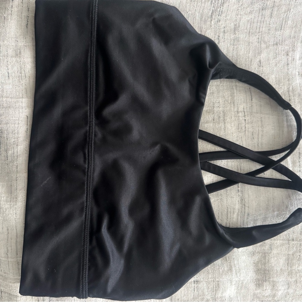 Black Strappy Sports Bra